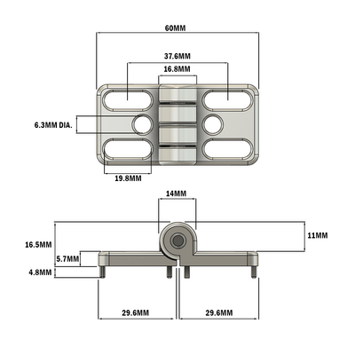 51-013-3 MODULAR SOLUTIONS DIE CAST ZINC HINGE 30 EXTERNAL W/HARDWARE